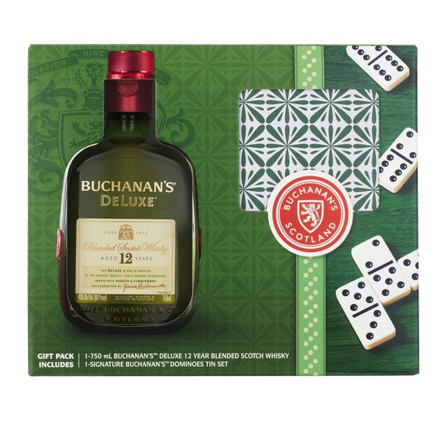 BUCHANAN'S DELUXE AGED 12 YEARS BLENDED SCOTCH WHISKY EMPTY GREEN