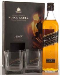 Johnnie Walker - Black Label Scotch Whisky 12 Year Gift Set with two Highball glasses (750ml) (750ml)
